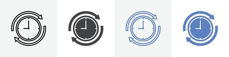 time loop icon set use for web ui or app vector