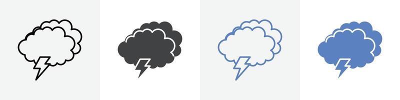 thunder icon set use for web ui or app vector