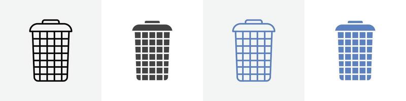 trash can icon set use for web ui or app vector