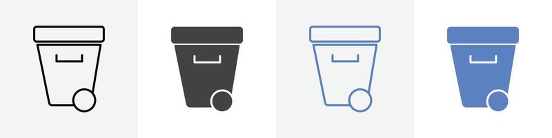 trash icon set use for web ui or app vector