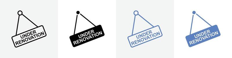 under renovation icon set use for web ui or app vector