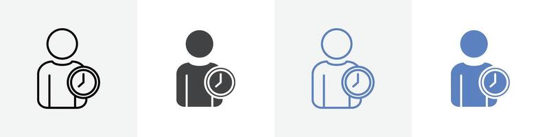 user time icon set use for web ui or app vector