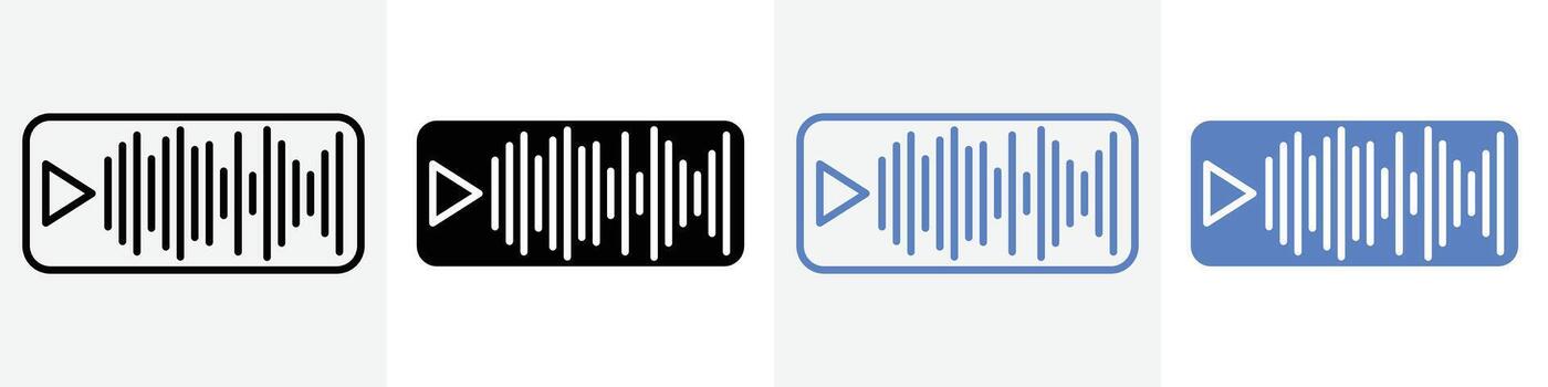 voice messege icon set use for web ui or app vector