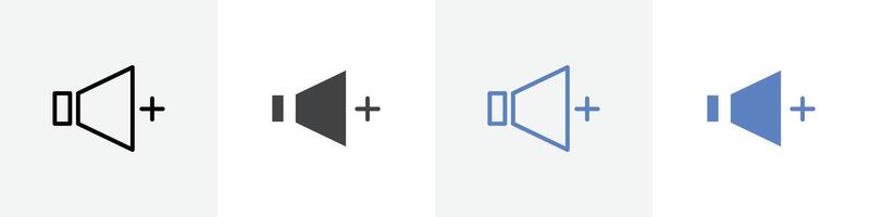 volume increase icon set use for web ui or app vector