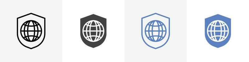 web protection icon set use for web ui or app vector