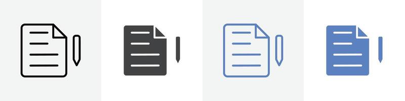 writing paper icon set use for web ui or app vector