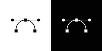 Bezier curve icon Outline sign symbol set vector