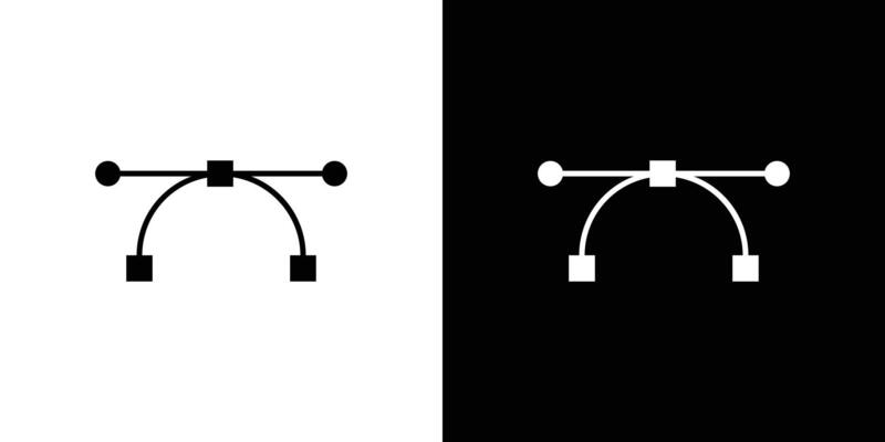 Bezier curve icon Outline sign symbol set