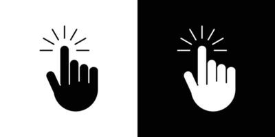 Computer hand cursor click icon Outline sign symbol set vector