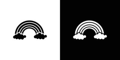 Cloud rainbow icon Outline sign symbol set vector