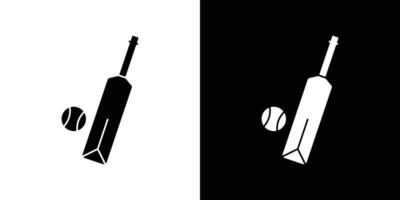 Cricket Bat ball icon Outline sign symbol set vector