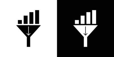 Data filtering icon Outline sign symbol set vector