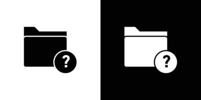 Folder with questionmark icon Outline sign symbol set vector