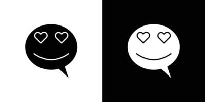 Lady Love Smiley Message icon Outline sign symbol set vector