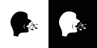man coughs icon Outline sign symbol set vector