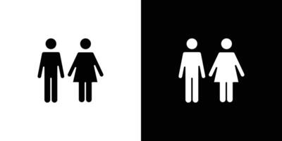 Man and Woman icon Outline sign symbol set vector