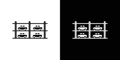 Multi Storey Parking icon Outline sign symbol set vector