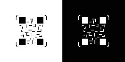 QR code scanning icon Outline sign symbol set vector