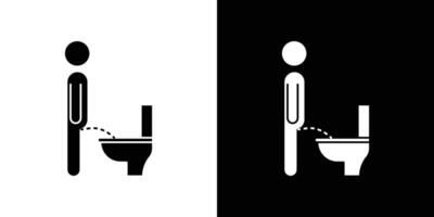 Toilet urinate icon Outline sign symbol set vector