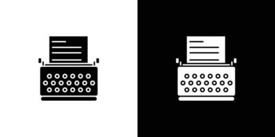 Typewriter icon Outline sign symbol set vector