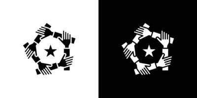 Unity and teamwork icon Outline sign symbol set vector