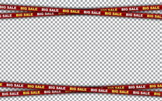 Big sale crossed tape frame border design element. vector