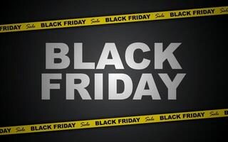 Black Friday background. Crossed ribbons and stripes with text on the background. Black Friday promotion banner with space for text. vector