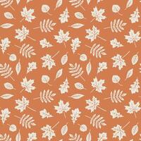 Autumn leaves simple pattern vector