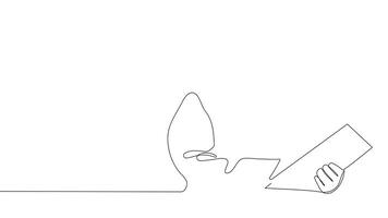 Animated drawing of continuous line draw architect meeting at construction site to talk blueprint design to team member. Building architecture concept. Single line animation. High quality 4k footage video