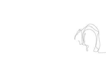 Animated drawing of continuous line draw architect meeting at construction site to talk blueprint design to team member. Building architecture concept. Single line animation. High quality 4k footage video