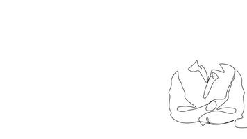 A smooth, single-line animation of an architect and crew collaborating over building designs at the site. video