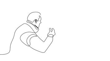 Single-line art of an architectural team meeting at the construction site, going over design blueprints. video
