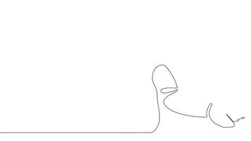 Animated drawing of continuous line draw architect meeting at construction site to talk blueprint design to team member. Building architecture concept. Single line animation. High quality 4k footage video