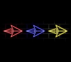 Wide gaming background with glowing play button. Press to play. Start button. vector