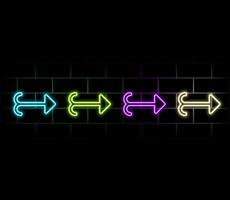 3d render, abstract minimalist colorful background. Two counter neon arrows approaching each other, linear graphics. Opposition concept vector