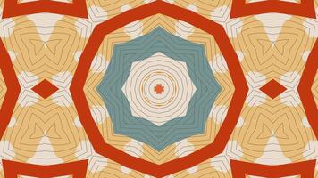 Kaleidoscope pattern with beige background, blue lines, and orange diamonds. Suitable for abstract backgrounds, web design, textiles, and printing. video