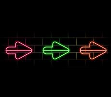 3d rendering, abstract minimalistic colorful background. Two opposite neon arrows approaching, linear graphics. Opposition concept. green, red, yellow, pink, blue, orange vector