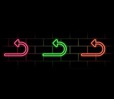 3D Neon Lights Five Arrows. Abstract Minimalist Business Start Up Growth Concept Background. Colorful Neon Lights In a Shape of Ascending Arrow. Profit and Investment Illustration. vector