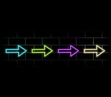 Realistic 3d Neon Arrow on transparent background in format vector