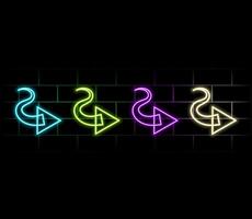 Swipe up, button for social media. Neon style arrow, button and web icon for advertising and marketing in social media application. Scroll or swipe up vector