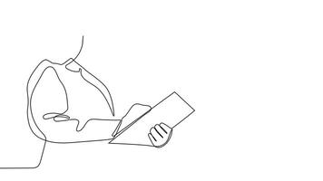One line art of an architect and builders working together at the construction site, discussing design plans. video