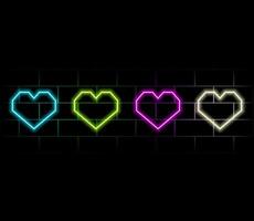 Valentines Day background with neon heart design vector