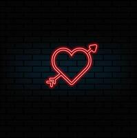Neon heart frames, gradient glowing borders set. neon. vibrant geometric shapes, modern signs collection. Colorful futuristic Valentines Day design elements. illustration. vector