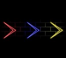 3D Neon Lights Arrow. Abstract Minimalist Business Start Up Growth Concept Background. Colorful Neon Lights In a Shape of Ascending Arrow. Profit and Investment Illustration. vector