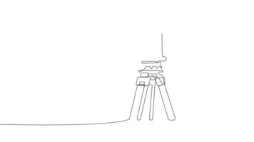 Animated drawing of continuous line draw architect meeting at construction site to talk blueprint design to team member. Building architecture concept. Single line animation. High quality 4k footage video