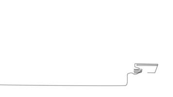 Animated drawing of continuous line draw architect meeting at construction site to talk blueprint design to team member. Building architecture concept. Single line animation. High quality 4k footage video