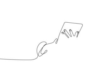 Animated drawing of continuous line draw architect meeting at construction site to talk blueprint design to team member. Building architecture concept. Single line animation. High quality 4k footage video
