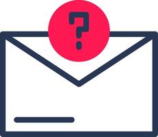 Question Mark Line Half Filled vector