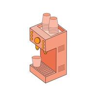 Coffee machine icon. Isometric 3d illustration. Design element illustration of coffee machine icon in isometric 3d style. vector
