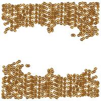 Coffee beans pattern on a white background. coffee stack background with white empty area for text. Design illustration elements with coffee theme vector